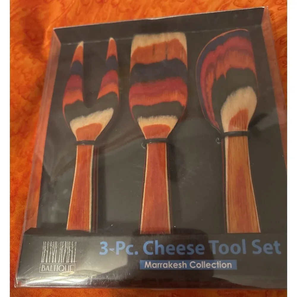 Baltique Marrakesh 3 Piece Cheese & Charcuterie Tool Set Colorful & Karma 4 Piec